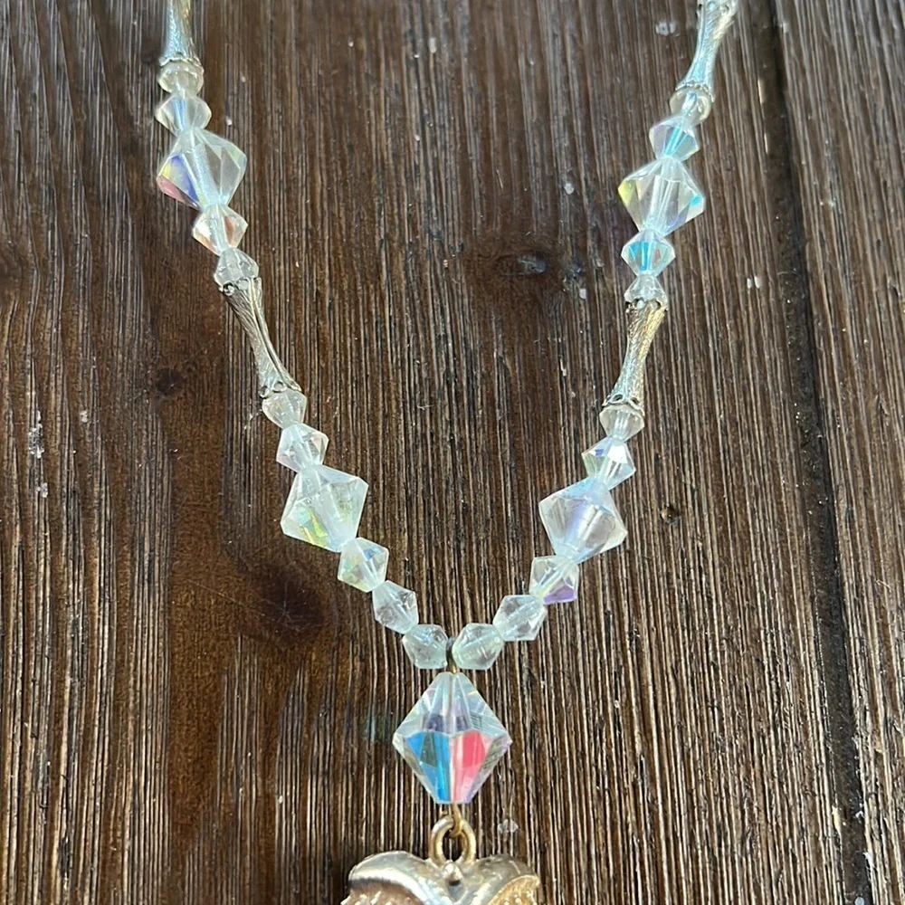Gorgeous Vintage clear beaded necklace